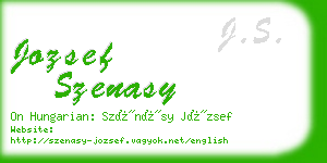 jozsef szenasy business card